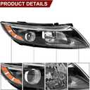 Headlight Assembly Compatible with 2014 2015 Kia Optima Halogen Headlights Assembly w/Bulbs Replacement Headlamp 921024C500 with Connector Adapter (Right Passenger Side)