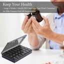 Monthly Pill Organizer, 28 Day Pill Box 1 Time a Day with Dust-Proof Case, Large 4 Weeks a Month Pill Case Container, Daily Vitamin Case Box for Pills/Medicine/Fish Oil/SupplementsBlack