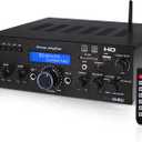 Pyle Wireless Bluetooth Home Stereo Amplifier - Multi-Channel 200 Watt Power Amplifier Home Audio Receiver System w/HDMI, Optical/Phono/Coaxial, FM Radio, USB/SD, AUX, RCA, Mic in - Remote - PDA9HBU