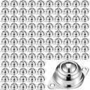 Blulu 100 Pcs 5/8" Roller Ball Transfer Bearings Carbon Steel Round Ball Bearing Rollers Casters for Conveyor Roller Stand Transmission System Furniture Load Capacity 55 lbs