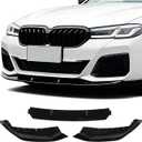 KHK Front Bumper Lip Compatible with BMW 2021-2023 5-Series G30 Facelift with M-Sport Bumper, Glossy Black Car Front Lip Bumper Air Splitter