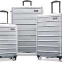 Samsonite Omni 2 Hardside 3 Piece Set - Includes Global Carry-On, Medium, & Large Checked Suitcases - 360 Dual Spinner Wheels - Integrated TSA Lock & Expansion - Artic Silver
