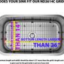 Serene Valley Sink Bottom Grid 26" x 14", Centered Drain with Corner Radius 3-1/2", ND2614C, Medium