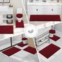Smiry Luxury Chenille Bathroom Rugs 47x17, Extra Soft and Absorbent Shaggy Bath Mat, Machine Washable, Non-Slip Plush Carpet Runner for Tub, Shower, and Floor, Home Decor Accessories, Red