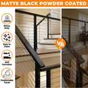 4FT Stainless Steel Black Handrail for Cable Railing System-2 Pack