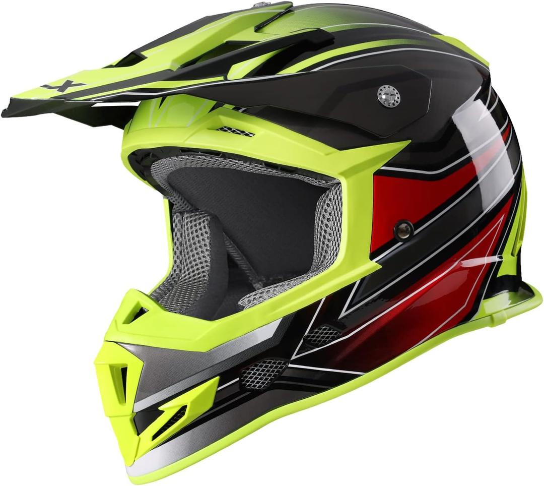 GLX GX23 Dirt Bike/Motocross Helmet - Sear Yellow, Medium - DOT Approved
