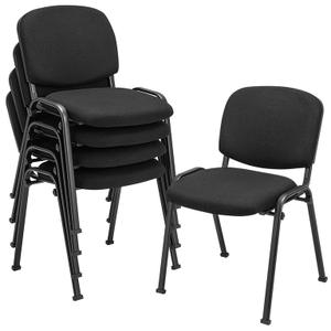 Fabric Indoor Reception Chair, Black (Set of 5)