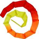 Streamer with Rods Gradient Color Belly Dancing Throwing Streamer Sexy Professional Stage Props Throw Streamers (Green/Pink/Orange)12 Pack