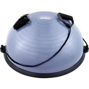 ZELUS Balance Ball Trainer with Resistance Bands and Foot Pump, Inflatable Yoga Ball for Home Gym Workouts, 23 Inch Exercise Half Ball for Balance Training Core Strength Fitness More, 330lb Cap (Dutch blue)