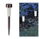 Crosslight Solar Powered Pathway Lights  Stainless Steel Outdoor White LED Lights, Waterproof for Garden, Yard, Patio, Lawn, Walkway - Decorative Ground Stake Lighting | Bronze 2 different pc