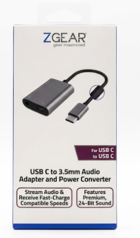 ZGear USB Type C to 3.5mm Audio Jack Charging Cable Adapter For ...