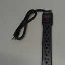 Amazon Basics 6-Outlet Surge Protector Power Strip with 200J Protection, Circuit Breaker, 2ft Extension Cord, Black, 2-Pack