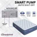 Beautyrest Supreme Air, Twin Size Air Mattress with Built-in Pump, Raised Inflatable Bed for Adults, Puncture-Resistant Vinyl, Auto Shut-Off, 650lb Support, Guest Bed, Camping Airbed