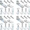 Bifold Door Hardware Repair Kit - 4 Packs Bi-fold Sliding Closet Doors Replacement Parts Include Top & Bottom Bracket, 3/8" Pivot, 7/8" Guides Wheel, for Folding Pocket Door Accordion