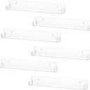 LikeU 6 PCS Clear Acrylic Floating Shelves Book Shelf Display Ledge,5 MM Thick Wall Mounted Storage Shelf for Nursery Decor,Invisible Kids Bookshelf and Small Toy Storage,15 Inch