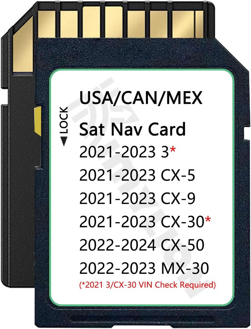 Navigation SD Card Compatible with 2021-2023 3 / CX-5 / CX-9 / CX-30, 2022-2024 CX-50, 2022-2023 MX-30, USA/CAN/MEX Maps