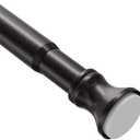 Amazer Spring Tension Shower Curtain Rod, 54-90 Inches Rust-Resistance Tension Curtain Rod Bathroom Rod, Adjustable Shower Curtain Rod No Drill, Bronze