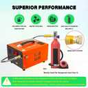 Pcp air compressor 4500PSI Portable PCP Compressor, 12V DC/110V AC PCP Airgun Compressor Manual-stop, w/External Power Adapter, Built-in Fan, Suitable for Paintball, Air Rifle, Scuba Bottle