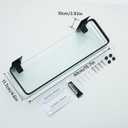 AIJALY 3 Pack Bathroom Glass Shelf,Aluminum Tempered Glass 0.34in Extra Thick Rectangular 1 Tier Storage Organizer Wall Mount,Black 15.7in