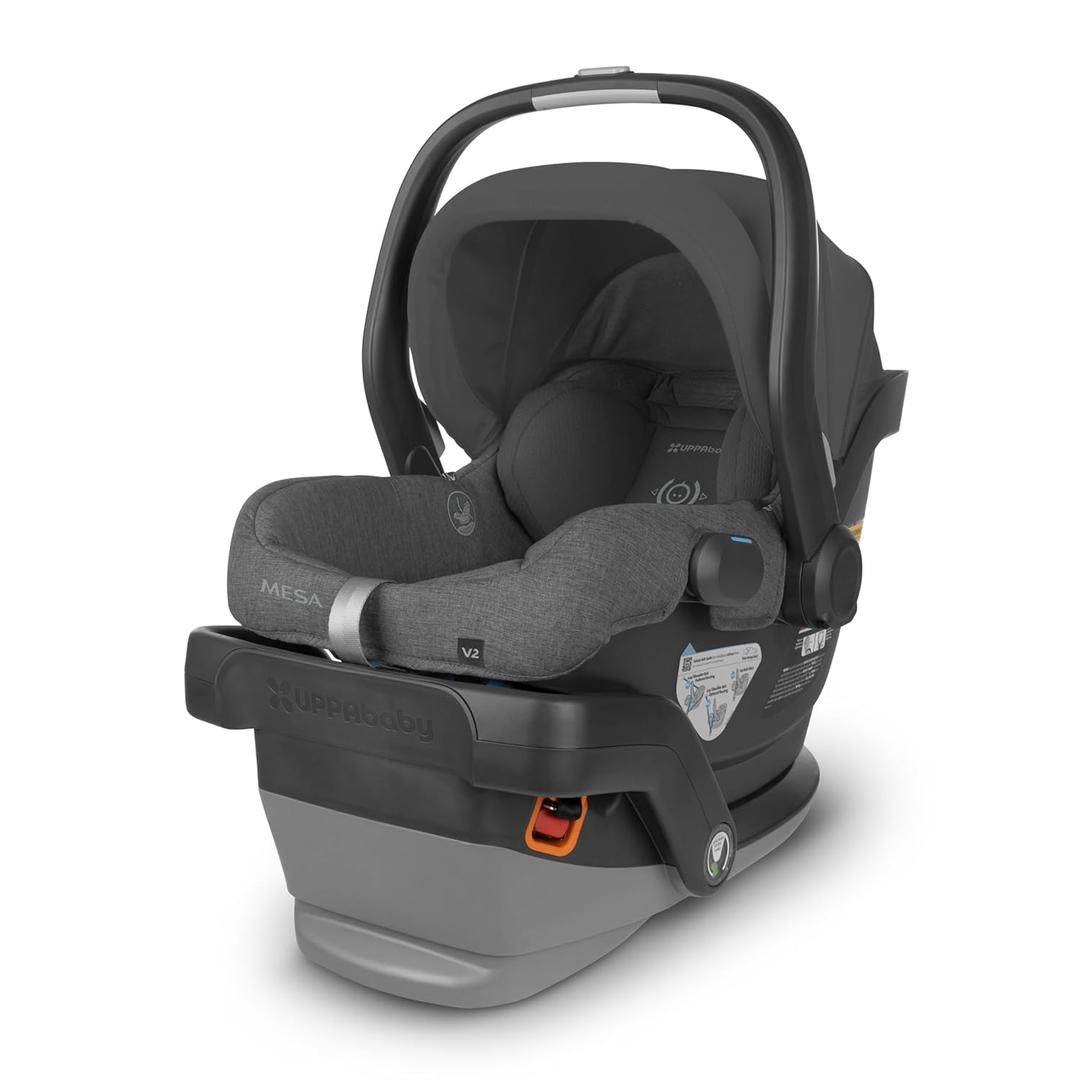 UPPAbaby Mesa V2 Infant Car Seat/Easy Installation/Innovative SmartSecure Technology/Base + Robust Infant Insert Included/Direct Stroller Attachment/Greyson (Charcoal Mlange)