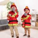 Melissa & Doug Fire Chief Role Play Costume Dress-Up Set, Pretend Play Firefighter Outfit with Realistic Accessories for Kids and Toddlers Ages 3+