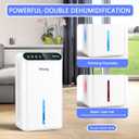 Dehumidifiers for Home (85 OZ Water Tank, 800 sq.ft) Quiet Small Dehumidifier for Basement Bedroom Bathroom with Drain Hose, 3 Gear Timer, Sleep Mode, Auto Shut Off, 7 Color Ambient Light