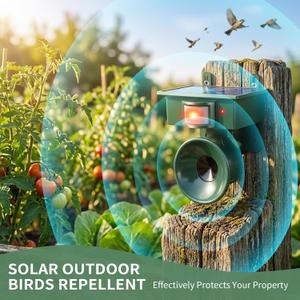 Solar Ultrasonic Bird Repellent for Balcony Porch