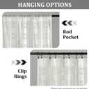 Leeva White Valances for Windows, Flower Knitting Tassels Sheer Window Valance for Living Room, 60" x 24", 1 Panel, Rod Pocket