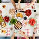 Pink Gingham Napkins Disposable Rectangle: 100PCS Checkered Paper 15.7x11.8 Inch for Dinner Party