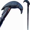 Raven Walking Stick Solid Vintage Designer Victorian Twisted Wooden Cane Antique Style Folding Walking Stick 36" Inches with Brass Handle for Men and Women