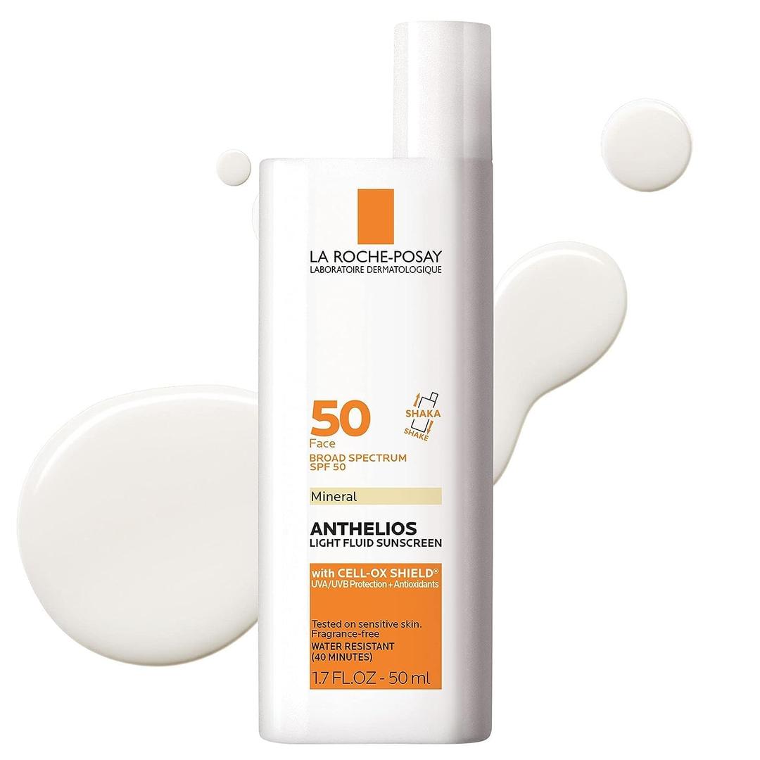 La Roche-Posay Anthelios Sunscreen SPF 50, Ultra-Light Fluid Broad Spectrum SPF 50, Face Sunscreen with Titanium Dioxide Mineral, Lightweight & Fast-Absorbing, Oil-Free, Matte Finish (Non-Tinted)