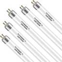 VIVOSUN T5 Grow Light Bulbs 2 Ft 22 Inches, 24W 6500K HO Fluorescent Tubes Light Bulbs, Cool White T5 Bulb for 22 Inches T5 Light Fixtures, T5 Grow Lights for Indoor Plants, 2 Ft 24W Pack of 5