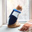 EMUST Dog Coats for Small Dogs with Leash Hole, Reversible Quilting Winter Jacket Thick Plush Lining for Cold Weather Pet Clothes, Royal Blue, L