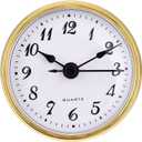Hicarer 2.8 Inch/ 70 mm Quartz Clock Insert, Gold Trim, Arabic Numeral, Quartz Movement (Gold Trim)