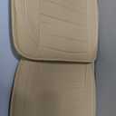 Motor Trend Seat Covers for Cars Trucks SUV, Faux Leather Beige Padded Seat Covers with Storage Pockets, Premium Interior Car Seat Cover, 2 x Front Seat Covers