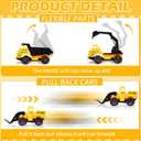 12 Pcs Construction Party Favors Engineering Trucks Small Digger Truck Toys Christmas Gifts Pull Back Vehicles Mini Excavator Toy Car Set for Kids Birthday Boys Girls Stocking Stuffers (Excavator Set)