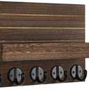 Lwenki Key Holder for Wall, Decorative Key and Mail Holder with Shelf Has Large Key Hooks for Bags, Coats Paulownia Wood Key Hanger with Mounting Hardware (9.8W x 6.7H x 4.2D) (Brown)