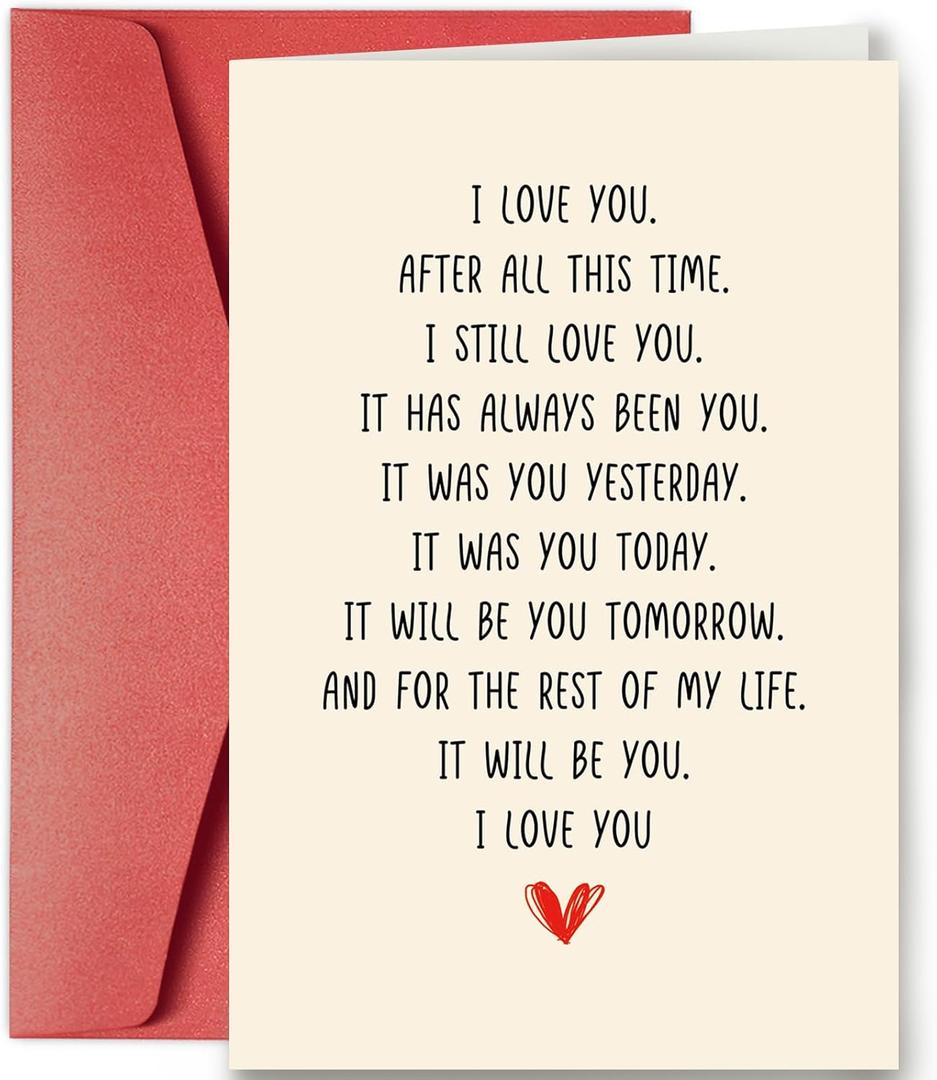 SuperShunhu Sweet Valentines Card for Men Woman, Love Poem Card for Boyfriend Girlfriend, Heartfelt Anniversary Card for Husband Wife, Valentine's Day/Anniversary Card for Lover