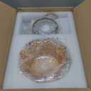 Vintage Bathroom Vanity Light, 2-Light Matte Brass Finish Vanity Light with Floral Amber Glass Shades, Bathroom Light fixtures Suitable for Vanity Light Fixture (Petals Double-Ended)