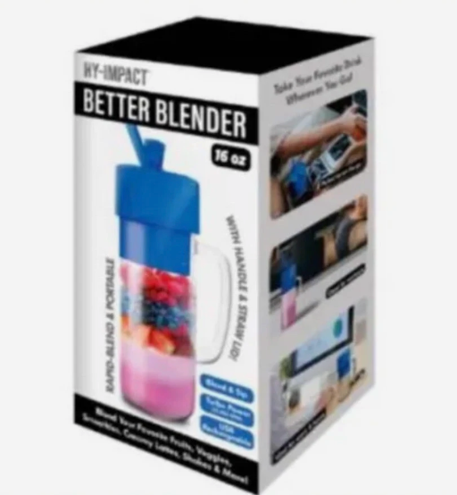 Hy-Impact Better Blender 16 Oz Cordless USB Rechargeable Turbo Power