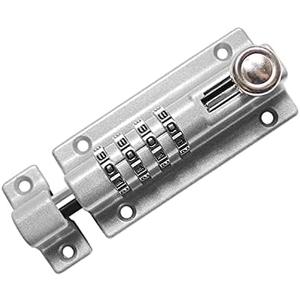 RESET-008 Combination Locking Bolt,4 Digit Combination Door Security Slide Latch Lock Set Your Own Password,Sliver RESET-008 Combination Locking Bolt,4 Digit Combination Door Security Slide Latch Lock Set Your Own Password,Sliver