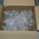 24 Pack Plastic Ribbed Wine Glasses, 14oz Stemless Disposable Wine Cups, Cute Clear Unbreakable Outdoor Cocktail Glasses, Heavy Duty Reusable Plastic Drinking Cup for Party Wedding Mimosa Bar