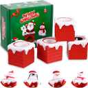 Christmas Squishy Toys Party Favors - 4 Pack Pop Up Chimney Stress Relief Toys Christmas Stocking Stuffers Goodie Bags Treats Fillers Xmas Decorations Classroom Prizes Gift Toys Boys Girls Adults