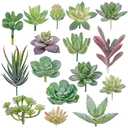 Augshy Artificial Succulents, 16 Pack Fake Succulents Plants Artificial Small Fake Plants Faux Succulents Unpotted for Lotus Landscape Decorative Garden Arrangement Decor