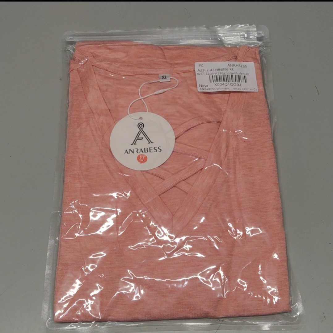 Anrabess Women's T-Shirt Trendy Clothes , Pink, XL