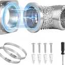 Magnetic Dryer Vent Kit, Quick Connect for 4" Dryers, Save 4–6 Inches of Space, Strong Magnetic Hold, 3.3FT Hose, Airtight Seal & Reinforced Wall Connector