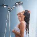 BOWGER Shower Head with Handheld High Pressure Multi-Function 7 modes, Built-in Power Wash to Clear Tub, Tile & Pets, 5 High Flow Hand Held Rain Showerhead with Extra Long Hose and Adjustable Bracket