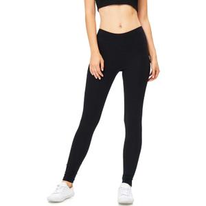 Sofra Women's Juniors High Waisted Cotton Layering Leggings (M, Black)