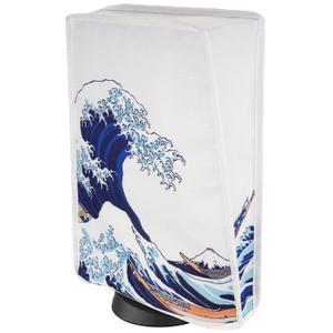 PlayVital Dust Cover for ps5, Soft Neat Lining Dust Guard Anti Scratch Waterproof Cover Sleeve for ps5 Console Digital Edition & Disc Edition - The Great Wave