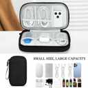 FYY Electronic Organizer, Travel Cable Organizer Bag Pouch Electronic Accessories Carry Case Portable Waterproof Double Layers All-in-One Storage Bag for Cable, Cord, Charger, Phone, Pattern Black (M)